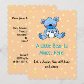 Sweet Blue Bear Baby Dusche Design Einladung (Vorne/Hinten)