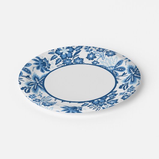 Sweet Blue Blooms Pappteller (Schrägansicht)