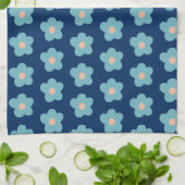 Sweet Blue Blüten für die Marine Geschirrtuch (Gefaltet)