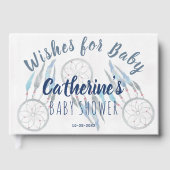 Sweet Blue Boho Dreamcatcher Baby Showbook Gästebuch (Vorderseite)