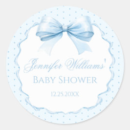 Sweet blue bow baby Boy Dusche Danke Aufkleber
