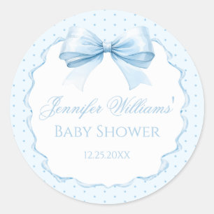 Sweet blue bow baby Boy Dusche Danke Aufkleber