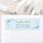 Sweet Blue Bow Baby Showlabel (Insitu)