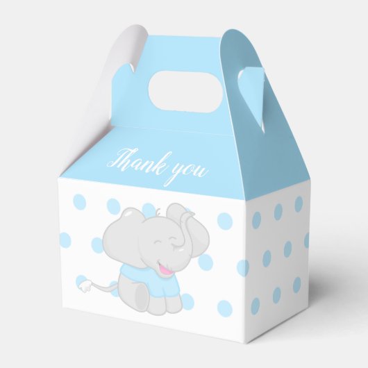 Sweet Blue Box mit Elephant Baby Shower Geschenkschachtel (Vorderseite)
