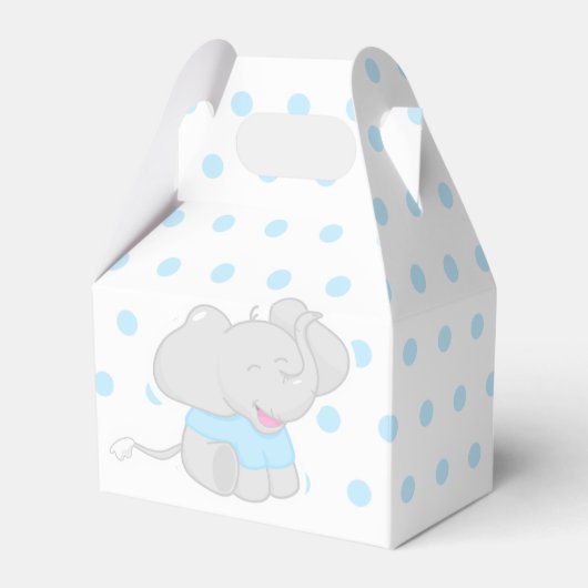Sweet Blue Box mit Elephant Baby Shower Geschenkschachtel (Vorderseite)
