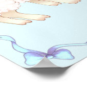 Sweet Blue Boy Lamb Baby Dusche Willkommenspender Poster (Ecke)