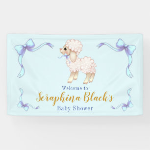 Sweet Blue Boy Lamb Baby Showbanner Banner