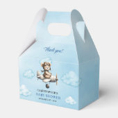 Sweet Blue Brown Teddy Bear Pilot Baby Shower Box Geschenkschachtel (Vorderseite)