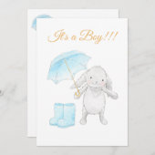 *~* Sweet Blue Bunny Baby Dusche Einladung (Vorne/Hinten)