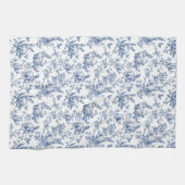 Sweet Blue Bunny Rabbits French Toile Geschirrtuch (Horizontal)