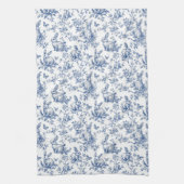 Sweet Blue Bunny Rabbits French Toile Geschirrtuch (Vertikal)