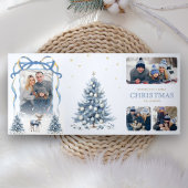 Sweet Blue Coquette Bow Christmas Wonderland Foto Dreifach Gefaltete Urlaubskarte