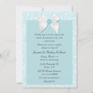 Sweet Blue Couple's Baby Dusche Einladung