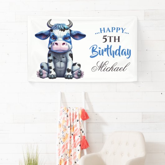 Sweet Blue Cow Banner (Insitu)