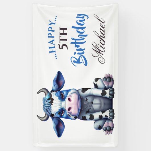 Sweet Blue Cow Banner (Vertikal)