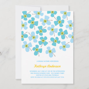 Sweet Blue Daisies Chic Fun Brautparty Party Einladung