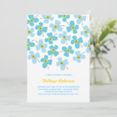 Sweet Blue Daisies Chic Fun Brautparty Party Einladung (Stehend Vorderseite)