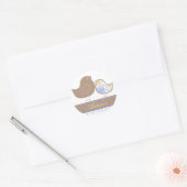 Sweet Blue Damask Chicks Geburtstagsparty Sticker (Umschlag)