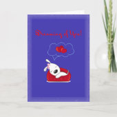 Sweet Blue Dream Dog Love Karte (Vorderseite)