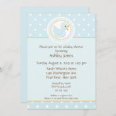 Sweet Blue Duck Boy Babydusche Einladung (Vorne/Hinten)