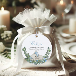 Sweet Blue Elephant Baby Dusche Vielen Dank Geschenkanhänger