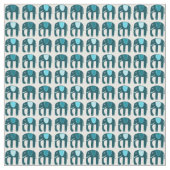 Sweet Blue Elephants Muster Stoff (Nahaufnahme)