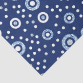 Sweet Blue Geometric Circles Ocean Pattern Seidenpapier (Ausschnitt)