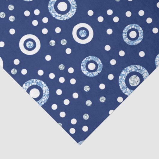 Sweet Blue Geometric Circles Ocean Pattern Seidenpapier (Ausschnitt)