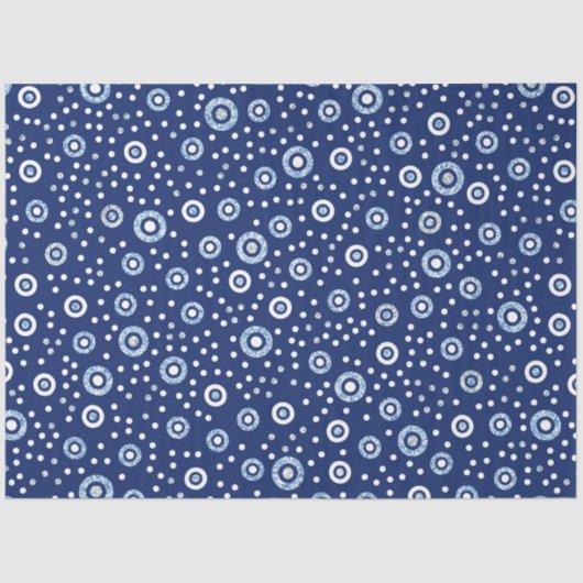 Sweet Blue Geometric Circles Ocean Pattern Seidenpapier (Vorderseite)