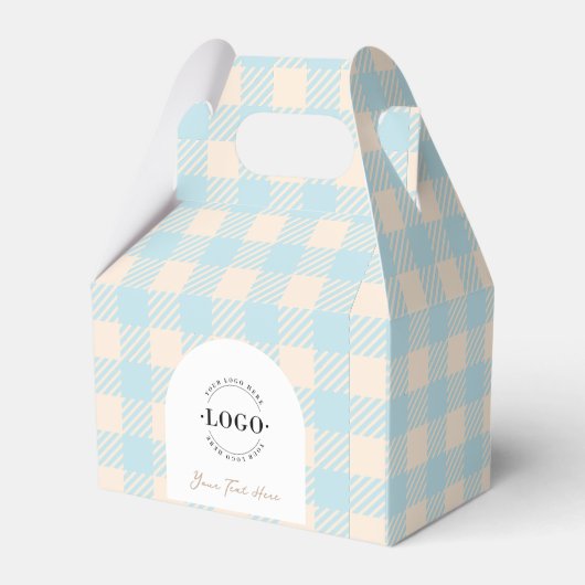 Sweet Blue Gingham Company Business Werbeaktion Ge Geschenkschachtel (Vorderseite)