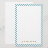 Sweet Blue Gingham Pattern Briefpapier (Vorne/Hinten)