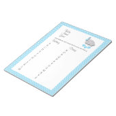 Sweet Blue & Gray Elephant - Baby Name Game Notizblock (angewinkelt)