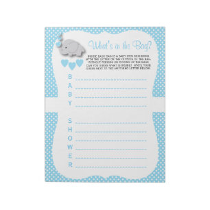 Sweet Blue & Gray Elephant Baby Was in der Tasche Notizblock
