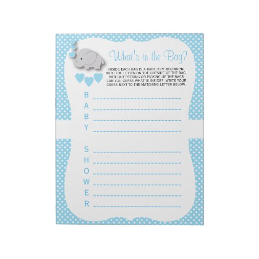 Sweet Blue & Gray Elephant Baby Was in der Tasche  Notizblock (Rotiert)