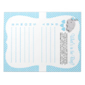 Sweet Blue & Gray Elephant Baby Was in der Tasche Notizblock (Vorderseite)