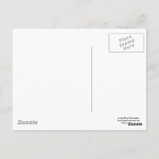 Sweet Blue Hydrangea Blume Foto Postkarte (Rückseite)
