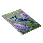 Sweet Blue Jay auf Lilacs Personalisiert Notizblock (Rechte Seite)