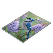 Sweet Blue Jay auf Lilacs Personalisiert Notizblock (Linke Seite)