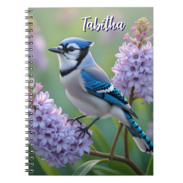 Sweet Blue Jay auf Lilacs Personalisiert Notizblock