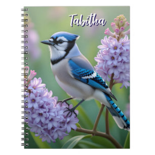 Sweet Blue Jay auf Lilacs Personalisiert Notizblock