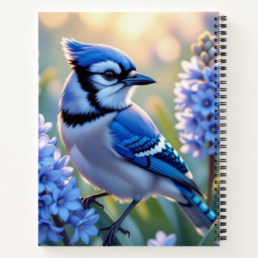 Sweet Blue Jay auf Lilacs Personalisiert Notizblock (Rückseite)