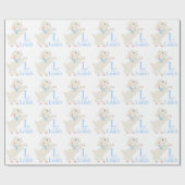 Sweet Blue Lamb Baby Dusche Geschenkpapier (Flach)