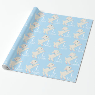 Sweet Blue Lamb Baby Duschpapier Geschenkpapier