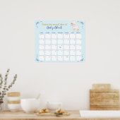 Sweet Blue Lamb Babydusche mit Fälligkeitsdatum Ka Poster (Küche)