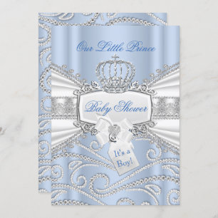 Sweet blue Litce Boy Baby Dusche Einladung