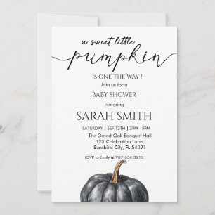 Sweet blue Little Pumpkin Baby Shower Einladung