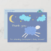 Sweet Blue Lullaby Vielen Dank Baby Dusche Postkarte (Vorne/Hinten)