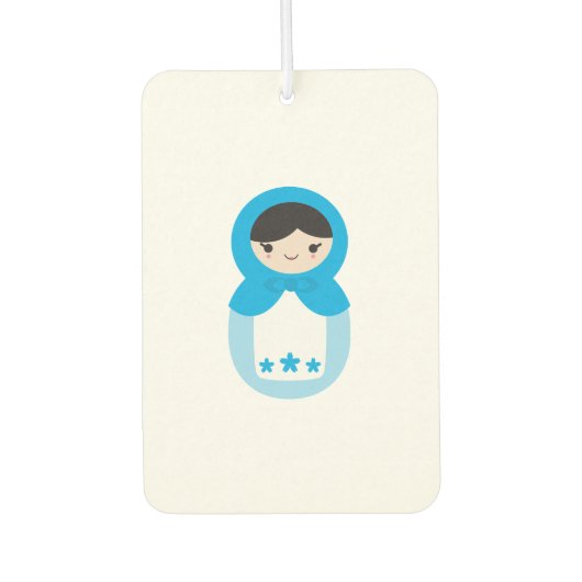 Sweet Blue Matryoshka Doll Air Freshener Autolufterfrischer (Vorderseite)