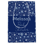 Sweet Blue Nautical Ocean Geometric Circles Mittlere Geschenktüte (Vorderseite)