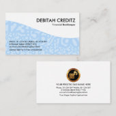 Sweet Blue Numbers Wave Bookkeeper Visitenkarte (Vorne/Hinten)